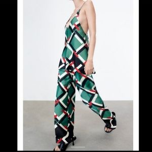 Zara Set Geometric print tank top and wide leg pant set NWT